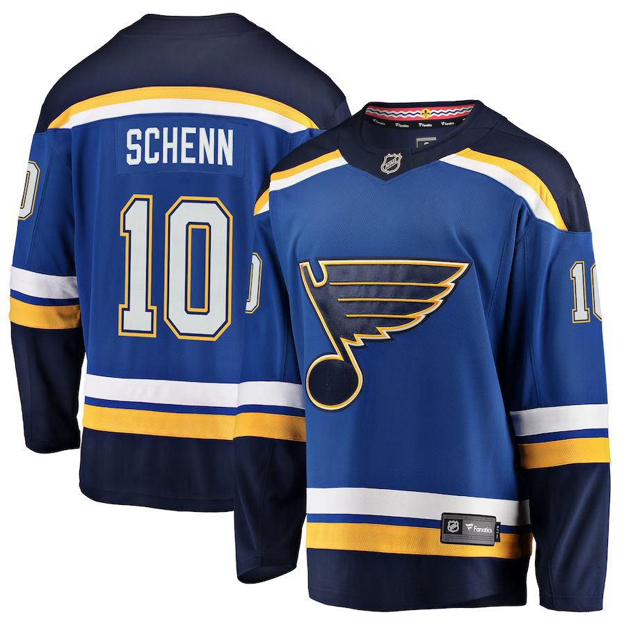 Men St. Louis Blues #10 Brayden Schenn Fanatics Branded Blue Breakaway Player NHL Jersey